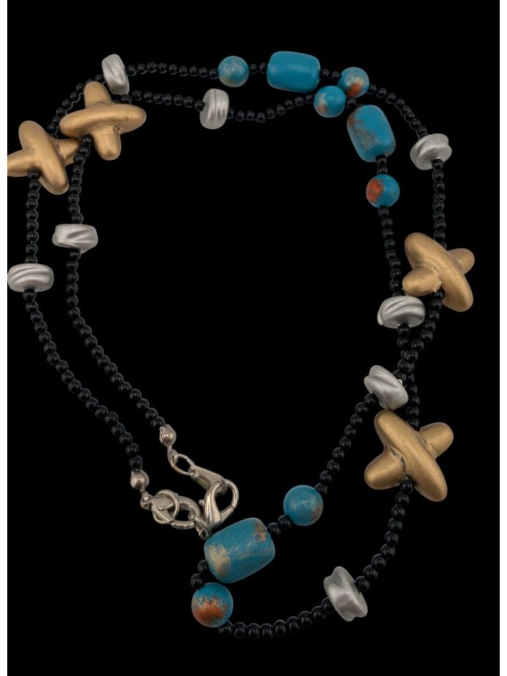Handcrafted Geometric Abstract Funky Beaded Necklace